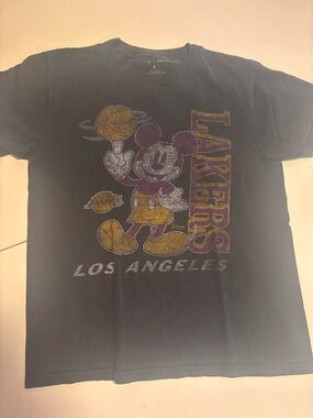 Vintage Original Junk Food Los Angeles Lakers Mickey Mouse Shirt Black Small